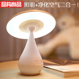 创意时尚可爱充电LED小台灯护眼学习办公室蘑菇空气净化器负离子