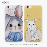 hidog 苹果iPhone6手机壳日韩个性兔子6plus保护套浮雕5s外壳软女