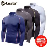 韩国正品Tesla男健身紧身衣训练服冬季保暖加厚掌柜推荐抢购