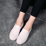 2016夏季新款韩版小白鞋女套脚中跟厚底女鞋平底防滑休闲低帮鞋