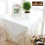 ?x桌套布艺餐桌布桌垫欧式白色绣花边台布方桌圆桌椅套镂空蕾丝茶