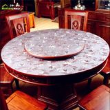 定制波斯菊圆形餐桌软玻璃桌布 圆桌PVC透明防水防烫免洗茶几桌垫