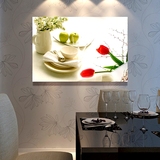 现代简约餐厅装饰画卧室挂画饭厅厨房无框画单幅水果壁画墙画酒杯