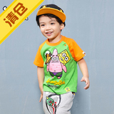 2015齐齐蛙男女童单卫衣儿童装短袖T恤 宝宝婴儿BB套头衫韩版上衣