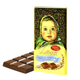 俄罗斯大头娃娃巧克力6块包邮95g阿伦卡蜂蜜牛奶进口零食生日礼物
