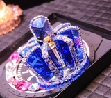 汽车香水座皇冠蓝色精致漂亮耐用装饰品摆件水晶高档创意防滑垫