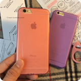 挂绳支架iphone6S手机壳苹果6plus超薄彩色透明软壳粉色紫色硅胶