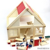 过家家系列 迷你仿真房屋 房子场景组装儿童早教益智木制折装玩具