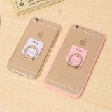 iPhone6plus指环扣带支架手机壳苹果6s全包硅胶保护套ip5s硅胶女