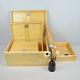 木箱子带锁实木储物箱子 小箱子收纳箱有盖收纳盒整理箱 松木大号