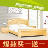 全实木床双人床1.8米1.5米厚重款松木床新西兰进口现代中式床婚床