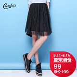 CANDIE＇S 新款 波点印花黑色半身裙网纱甜美公主短裙 女30006087
