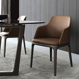 北欧白腊木实木餐椅 现代皮布艺酒店餐椅咖啡椅设计师椅子