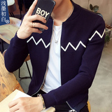 春秋季男士外套青少年韩版休闲针织棒球服修身型薄款学生夹克男潮