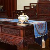 特价中式高档桌旗中风古典桌布客厅餐桌电视柜茶几布艺床旗定制