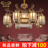 中式吊灯全铜客厅灯创意茶室卧室灯具个性会所餐厅灯吸吊两用灯饰