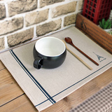 zakka日式棉麻餐垫隔热餐布长方形布艺餐垫盘垫碗垫简约西餐具垫
