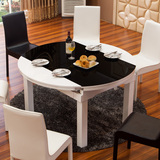 餐桌 钢化玻璃餐桌台大小户型客厅烤漆餐桌椅组合多功能折叠餐桌