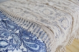 美式乡村欧式田园英国复古手工镂空蕾丝纯棉线毯子床盖床品 瑞亚