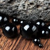 泰鑫玛瑙黑色珠子散珠批发 饰品制作diy材料 手串佛珠配件手链