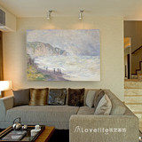 莫奈油画抽象风景欧式古典风景壁画无框画帆布画玄关走廊画定制