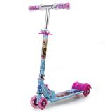 迪士尼儿童踏板车小童滑板车四轮闪光宝宝可折叠单脚冰雪奇缘滑车