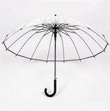特价包邮天平16骨男女通用透明雨伞长柄伞自动 创意透明伞商务伞