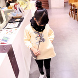 童装韩版女童卫衣加绒加厚中长款上套头绒衫冬季中大童上衣C10-3