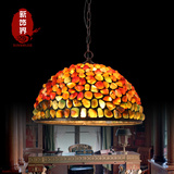 蒂凡尼吊灯欧式高端卧室餐厅酒吧台灯咖啡厅餐桌创意石头单头灯饰