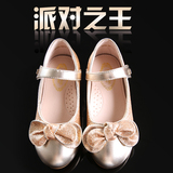 卡比菲女童皮鞋公主鞋2016春季新款韩版儿童单鞋金色演出鞋子包邮
