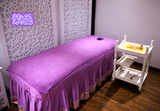 高档耐磨巾美容床单 方头带洞80*190cm 紫色咖啡色美容院专用床单