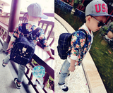 韩版秋游学前男女儿童男童幼儿园书包铆钉双肩包旅游背包休闲包邮