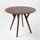 美式实木餐桌咖啡圆桌创意松木会客茶几简约小户型胡桃木桌椅组合