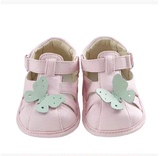 英氏新款133718胶粘软底女童婴儿布凉鞋 女宝宝学步鞋子