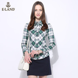 ELAND韩国衣恋16年春季新品撞色格纹衬衫EEYC61203M专柜正品新