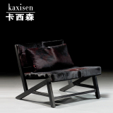 卡西森 欧式简约创意单人沙发椅设计师北欧实木休闲椅子