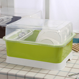 超大号厨房碗柜塑料沥水架碗架带盖装碗筷放碗盘餐具收纳盒置物架