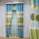 北京上门测量清新窗帘绣花客厅地中海落地窗卧室飘窗定制遮光纱帘