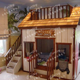 卡蒂创意极美家具定制实木美式儿童树屋床房子上下高低床男孩女孩