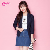 Candie's2016夏新款韩版休闲修身短款小西装外套女30062013