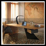树之工坊新款大气老板桌办公桌意大利品牌书桌 欧美时尚书桌定制