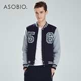 ASOBIO 2015春季新款男装夹克 欧美时尚运动风印花休闲棒球外套