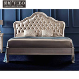 斐柏高端定制卧室家具美式新古典实木布艺1.5米1.8米双人床婚床