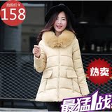 冬装新款女装外套韩版时尚潮流中长款可拆卸毛领羽绒棉棉衣包邮中