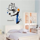 学生男生寝室墙贴纸 大学宿舍床头墙纸贴画体育运动馆篮球墙壁画