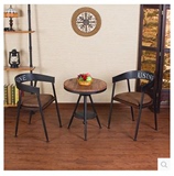 美式铁艺桌椅咖啡厅桌椅套件实木茶几阳台户外酒吧桌椅休闲组合