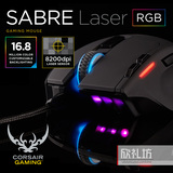 美商海盗船Corsair Sabre RGB 彩色背光 激光游戏鼠标