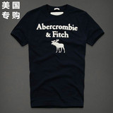 美国代购AF短袖t恤Abercrombie Fitch男士大码小鹿纯棉圆领打底衫