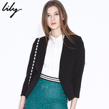Lily2016夏新款女装商务休闲收腰纯色单粒扣西装116210C2115