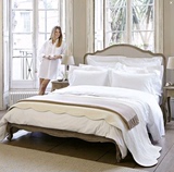 美式法式乡村实木双人床 地中海复古做旧风格1.8米床 布艺软包床
